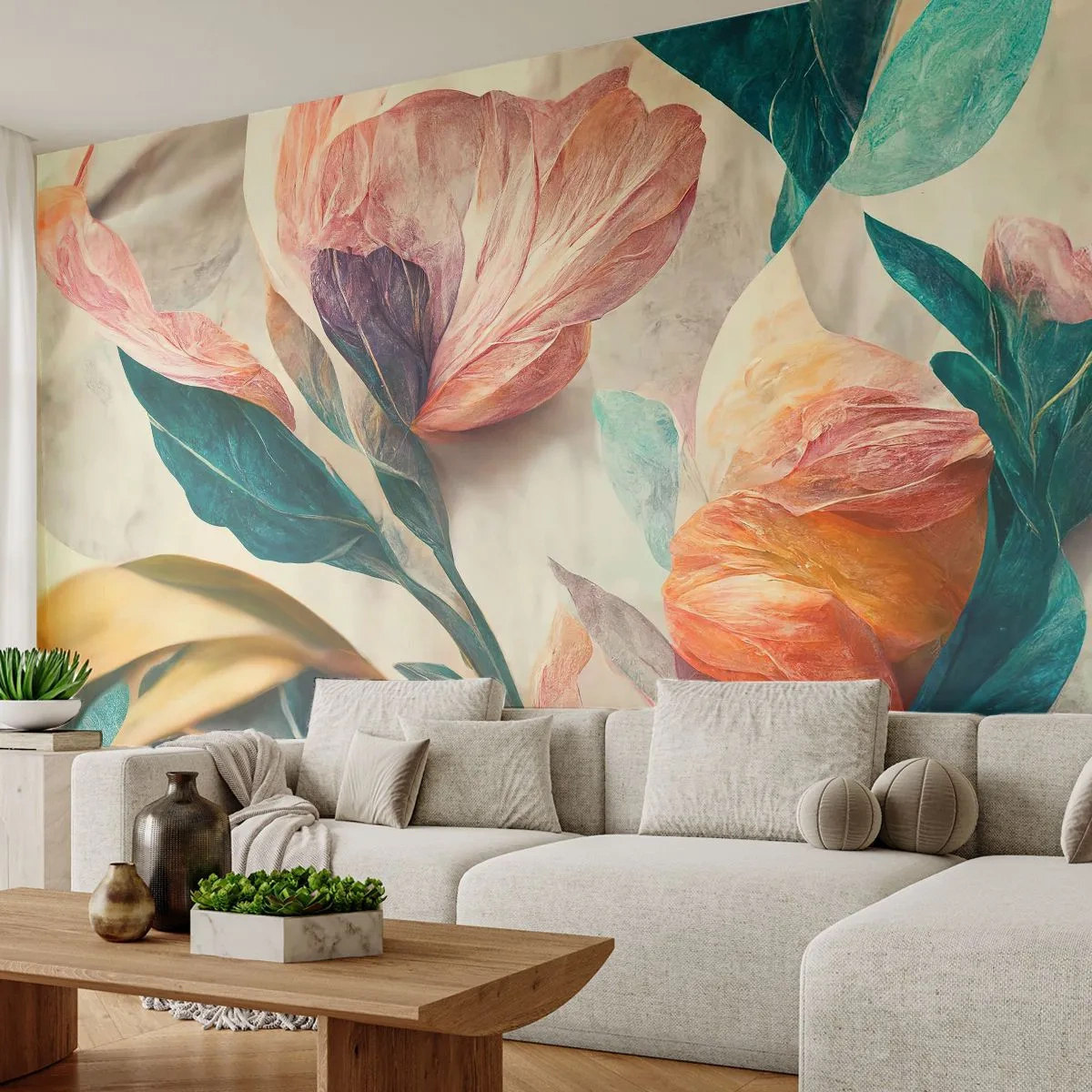 Self-Adhesive Photo Wallpaper Deluxe Sticker - Flowers of Southern Islands - Flowers, Vintage, Botany - 450x315 cm