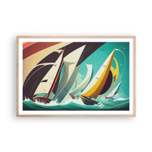 Poster in light oak frame - Standing Up to Elements - 91x61 cm