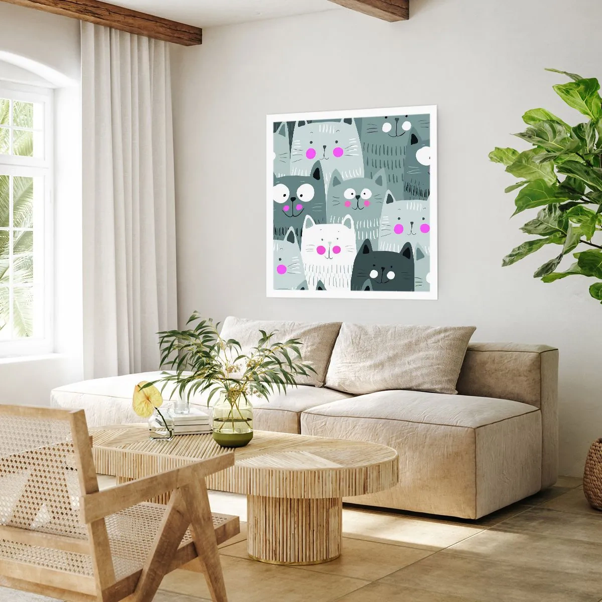 Poster - Cat's World - 40x40 cm