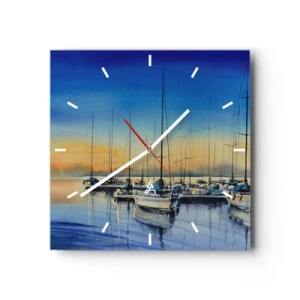 Wall clock - Clock on glass - The End of a Good Day - 40x40 cm