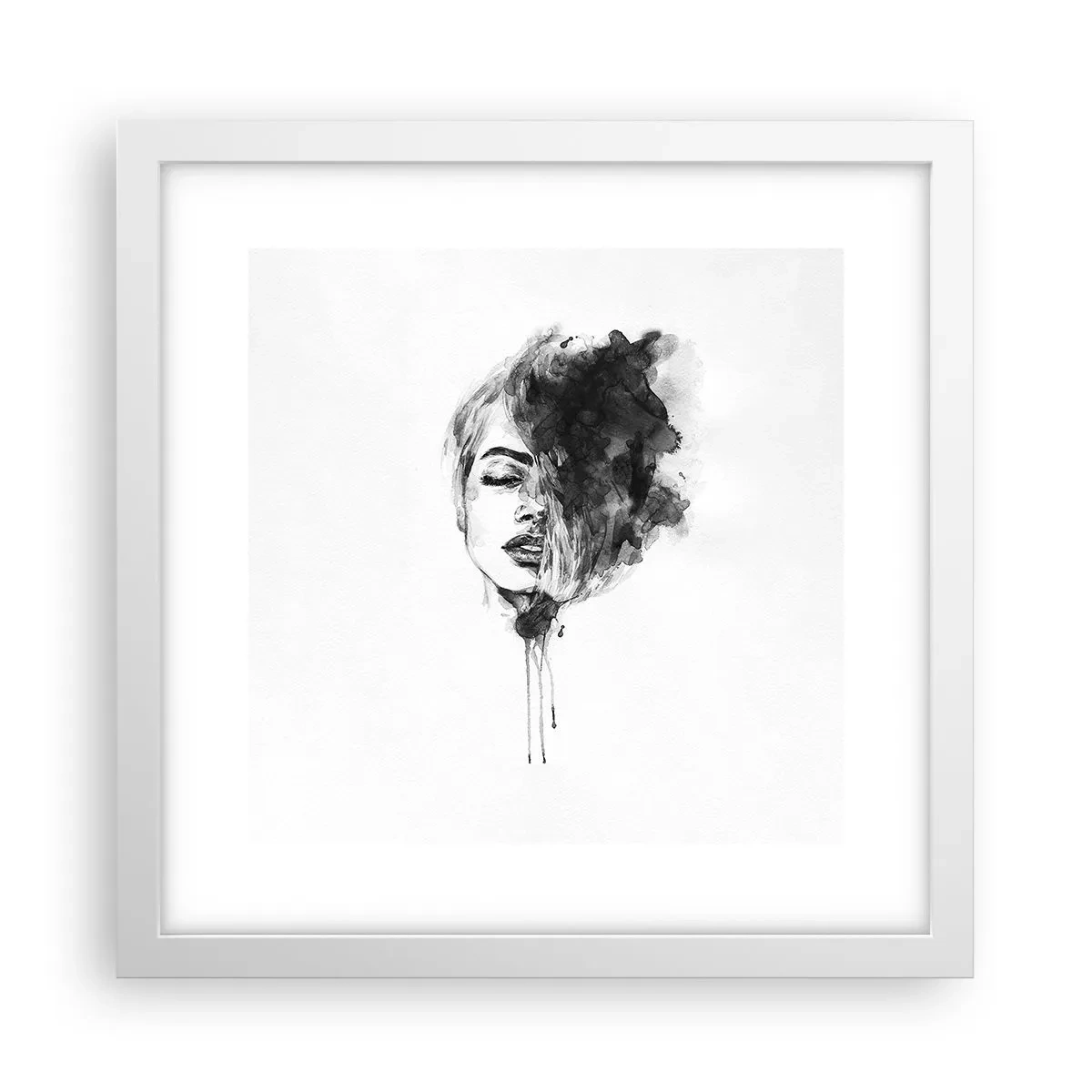 Poster in white frmae - What Does a Girl Dream about? - 30x30 cm
