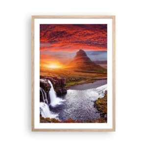 Poster in light oak frame - View of Middle-Earth - 50x70 cm