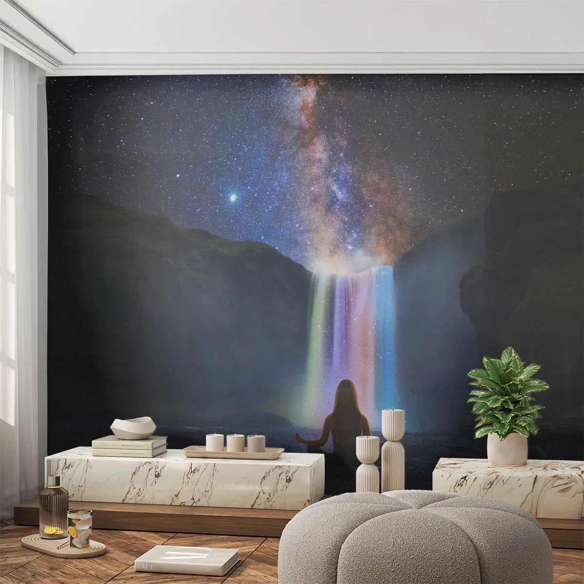 Photo Wallpaper Premium Sand - Absolute Harmony - Abstraction, Waterfall, Fantasy - 300x210 cm