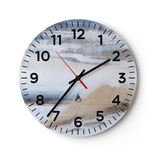 Wall clock - Clock on glass - Winter Composition - 40x40 cm