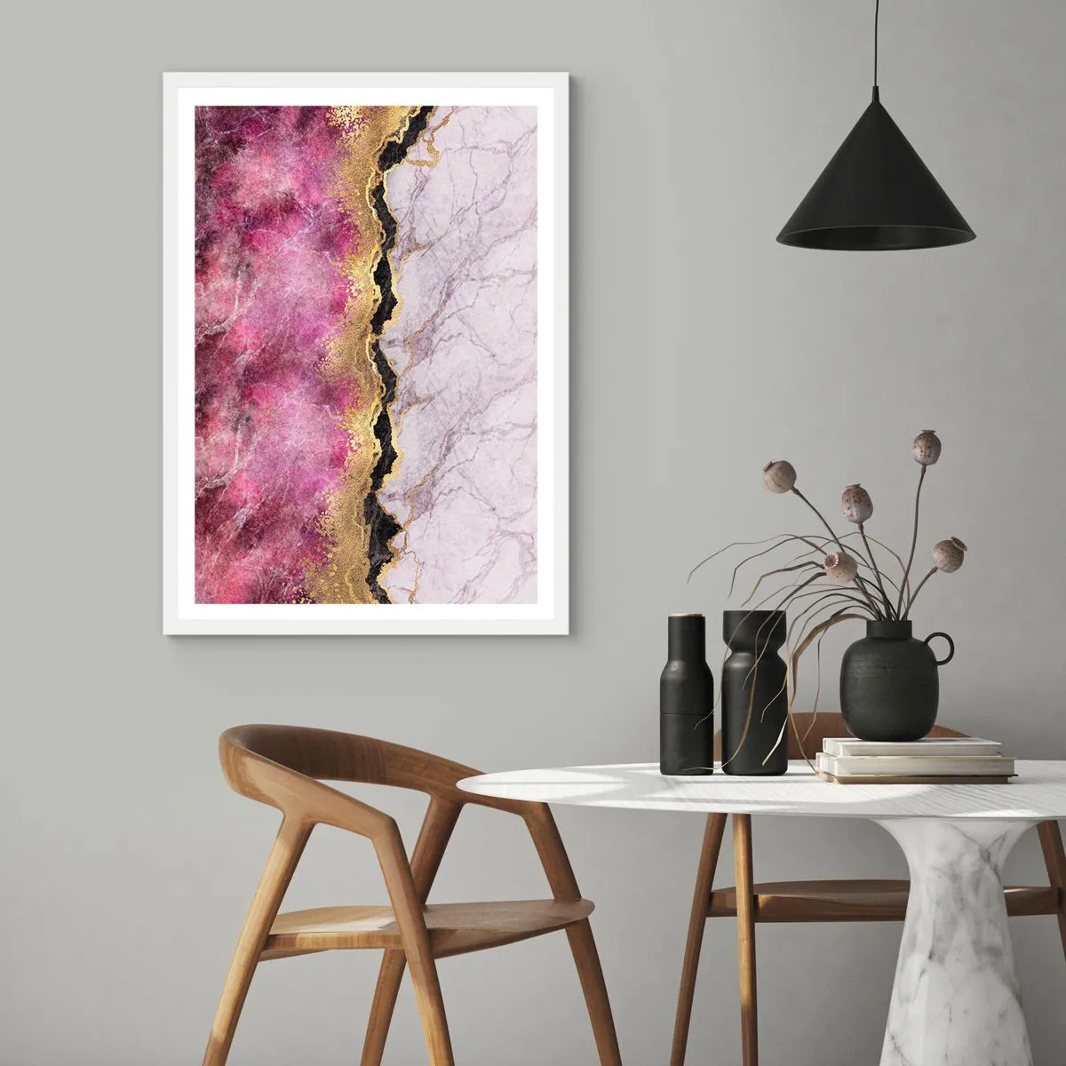 Poster in white frmae - On the Border - 40x50 cm
