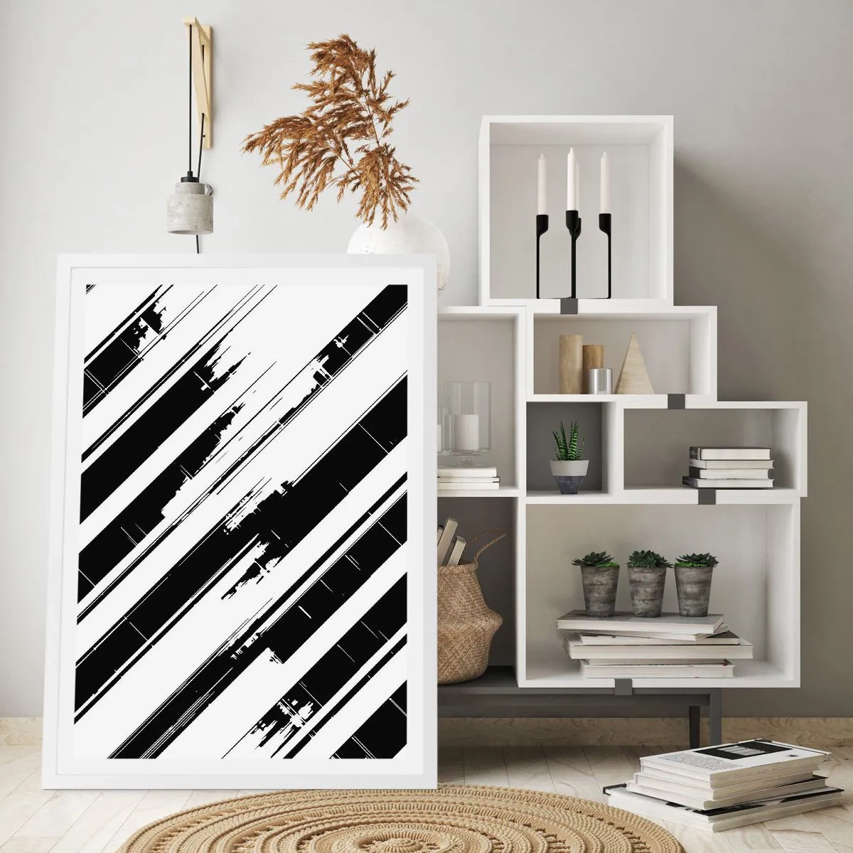 Poster in white frmae - Intensive and Dynamic Composition - 40x50 cm