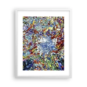 Poster in white frmae - Stained Glass with Drops - 40x50 cm