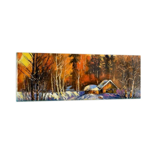 Glass picture - Winter Impression in the Sun - 90x30 cm
