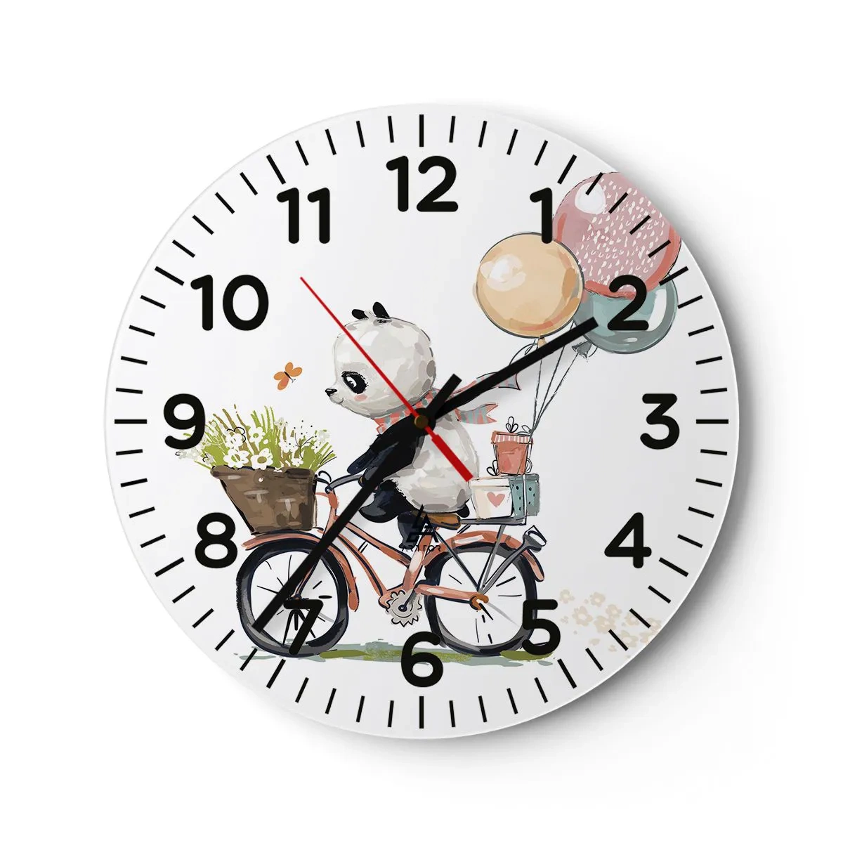 Wall clock - Clock on glass - Lucky Day - 40x40 cm