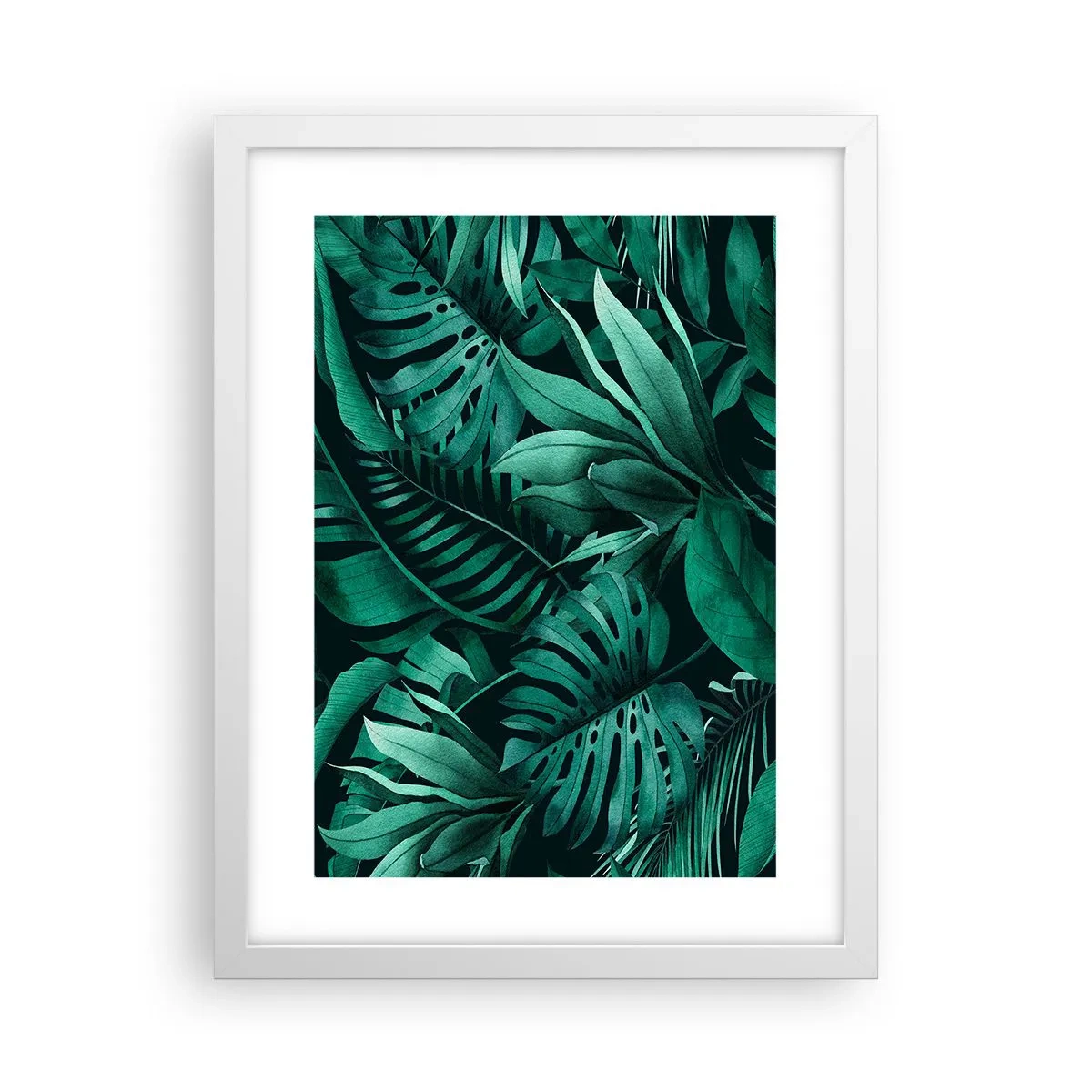 Poster in white frmae - Depth of Tropical Green - 30x40 cm