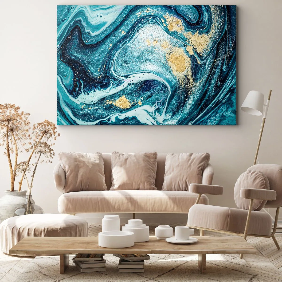 Canvas picture - Blue Whirl - 120x80 cm