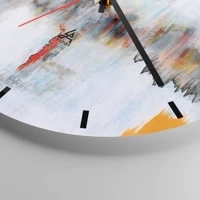 Clock face with lines