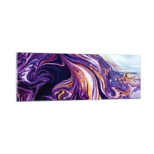 Glass picture - Bending of Space in Purple - 90x30 cm
