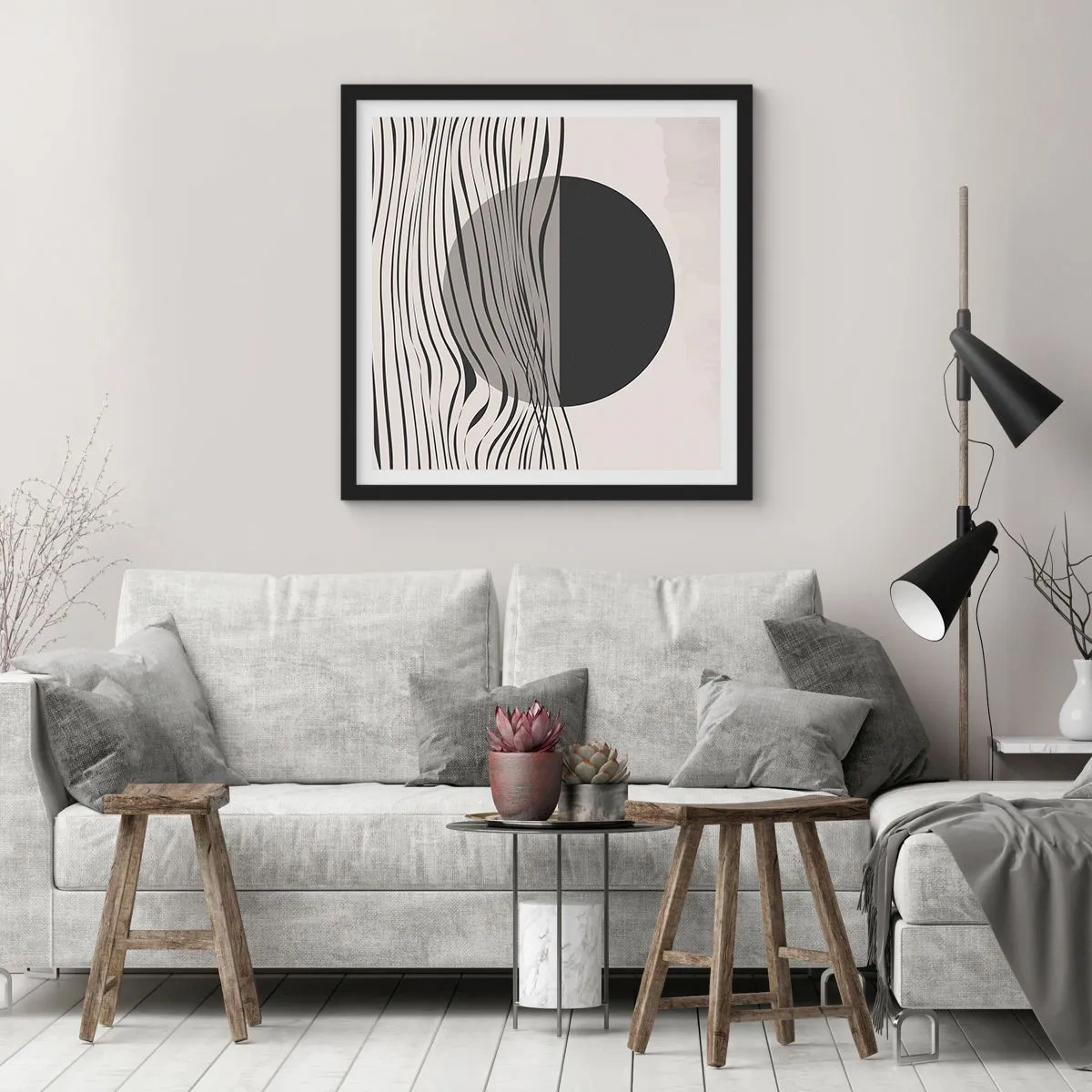 Poster in black frame - Half Composition - 40x40 cm