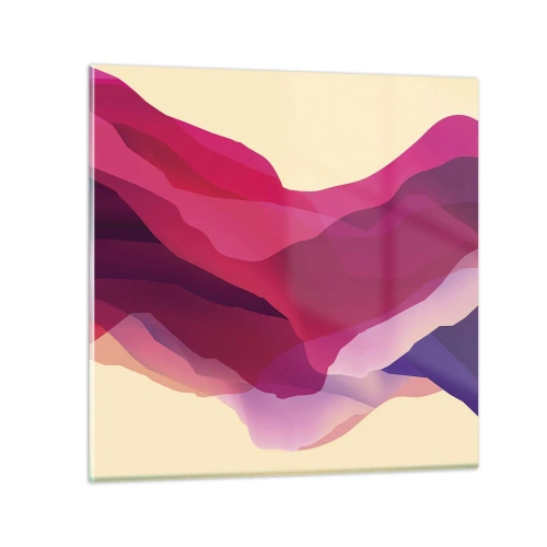 Glass picture - Waves of Purple - 50x50 cm
