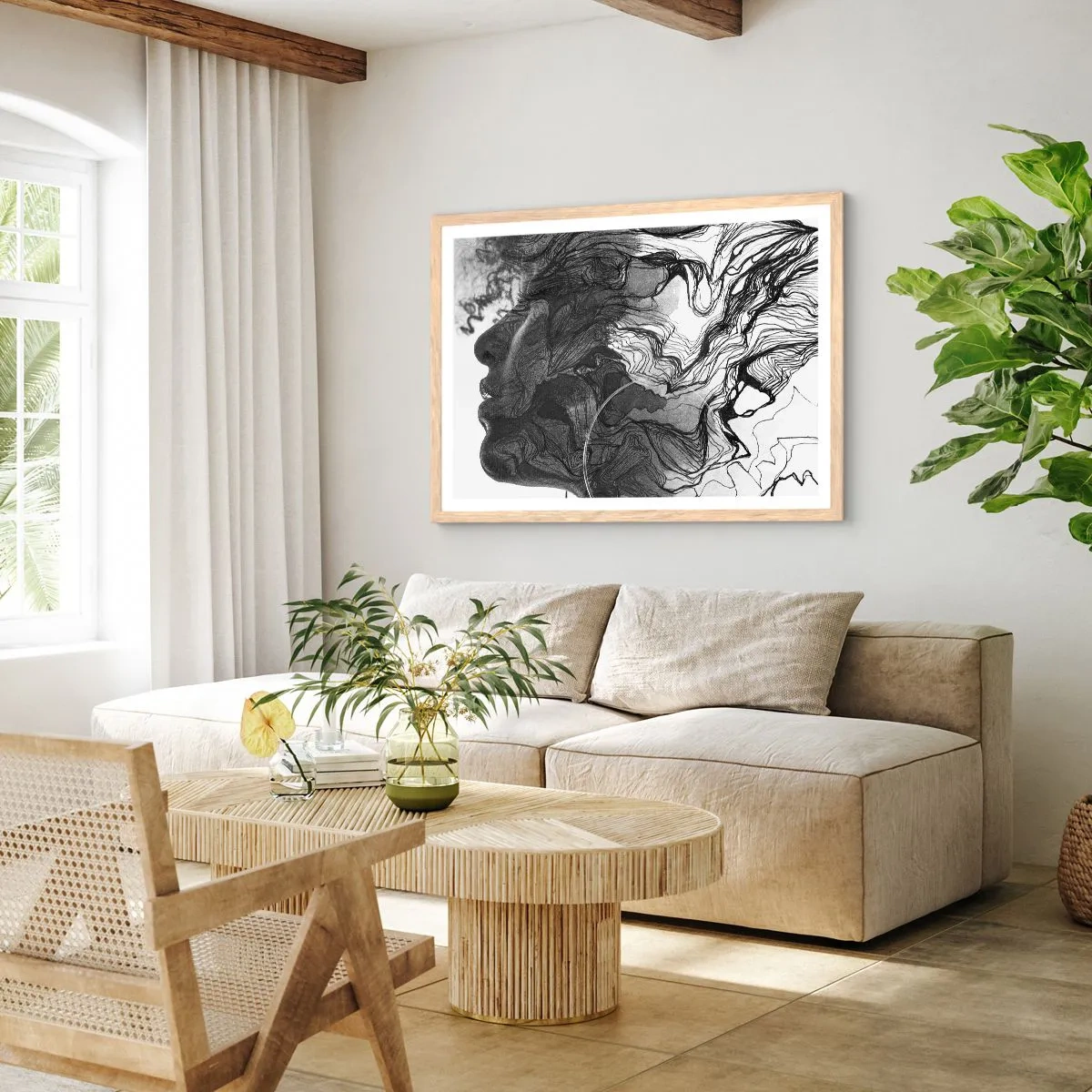 Poster in light oak frame - Wrapped up in Dreams - 40x30 cm
