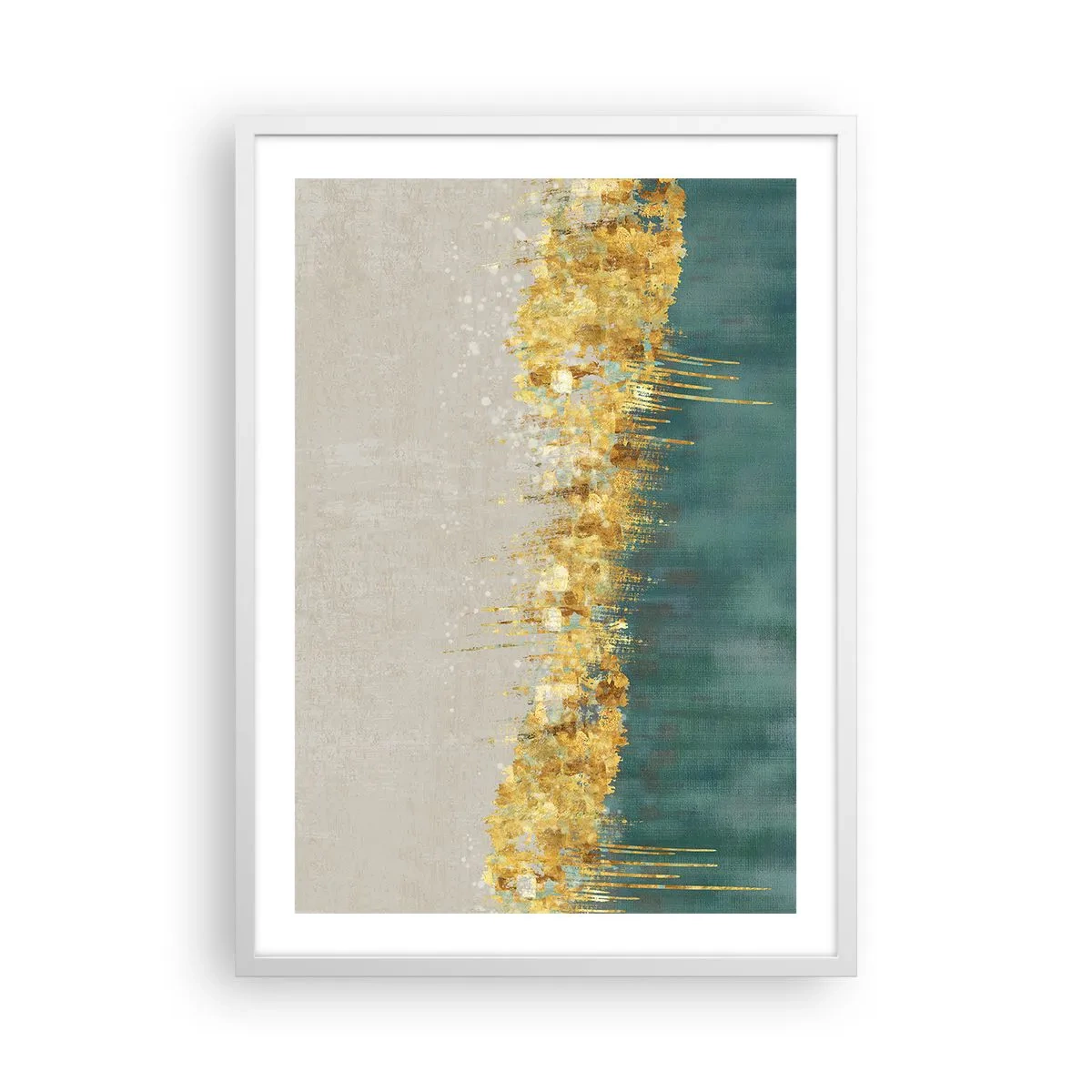 Poster in white frmae - Golden Border - 50x70 cm