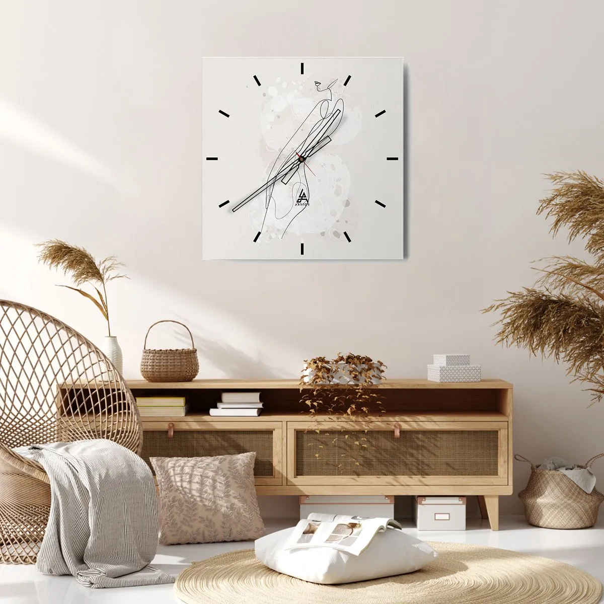 Wall clock - Clock on glass - One Look Will Not Be Enough - 30x30 cm