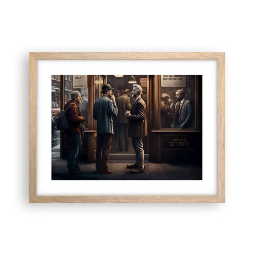 Poster in light oak frame - Good Time of the Day - 40x30 cm