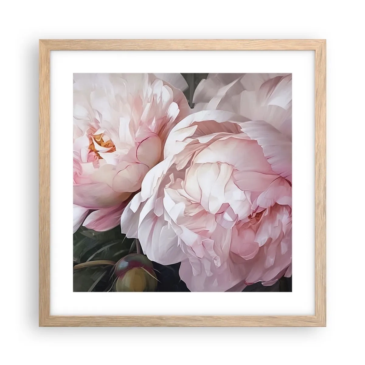 Poster in light oak frame - Captured in Full Bloom - 40x40 cm
