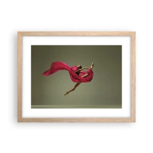 Poster in light oak frame - Dancing Flame - 40x30 cm
