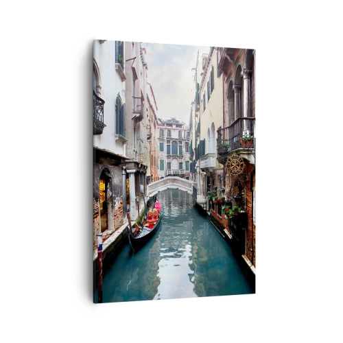 Canvas picture - Venetian View with a Gondola and a Bridge - 70x100 cm