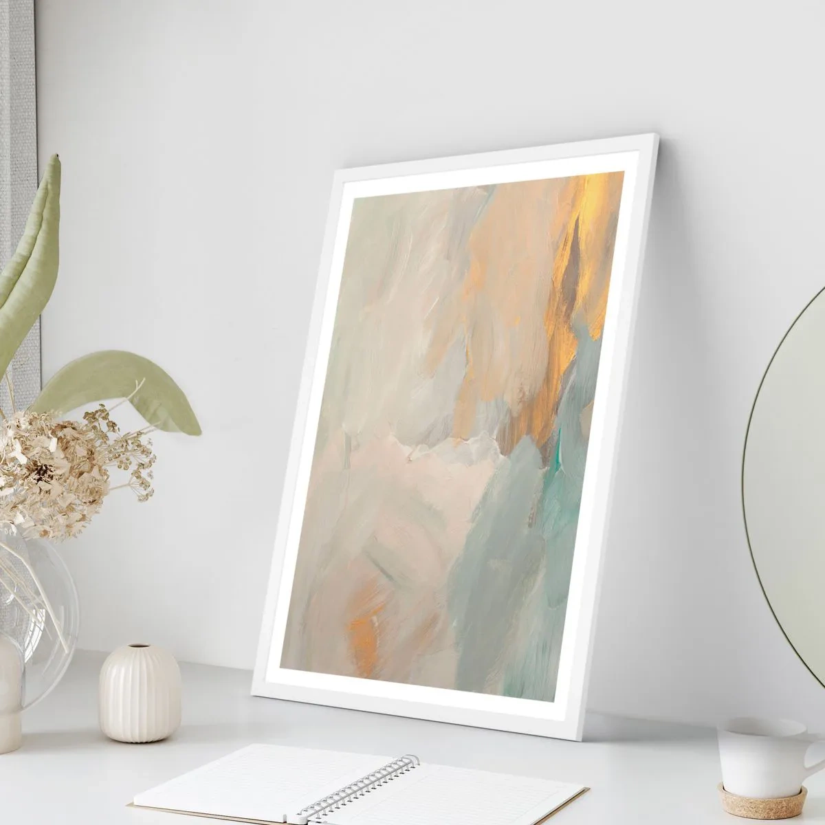 Poster in white frmae - Abstract: Land of Gentleness - 30x40 cm