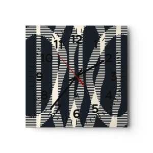 Wall clock - Clock on glass - Attempt at Breaking Darkness - 30x30 cm