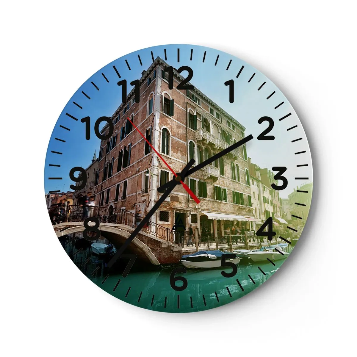Wall clock - Clock on glass - Venice - Amore Mio - 40x40 cm