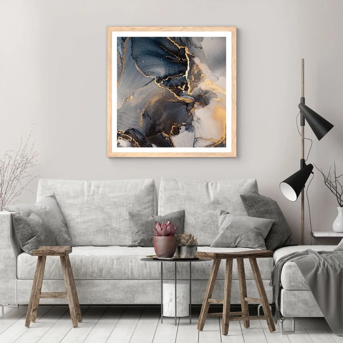 Poster in light oak frame - Life of a Stone - 40x40 cm