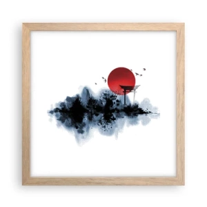 Poster in light oak frame - Japanese View - 30x30 cm