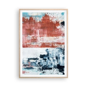 Poster in light oak frame - Abstract Fifty Fifty - 70x100 cm