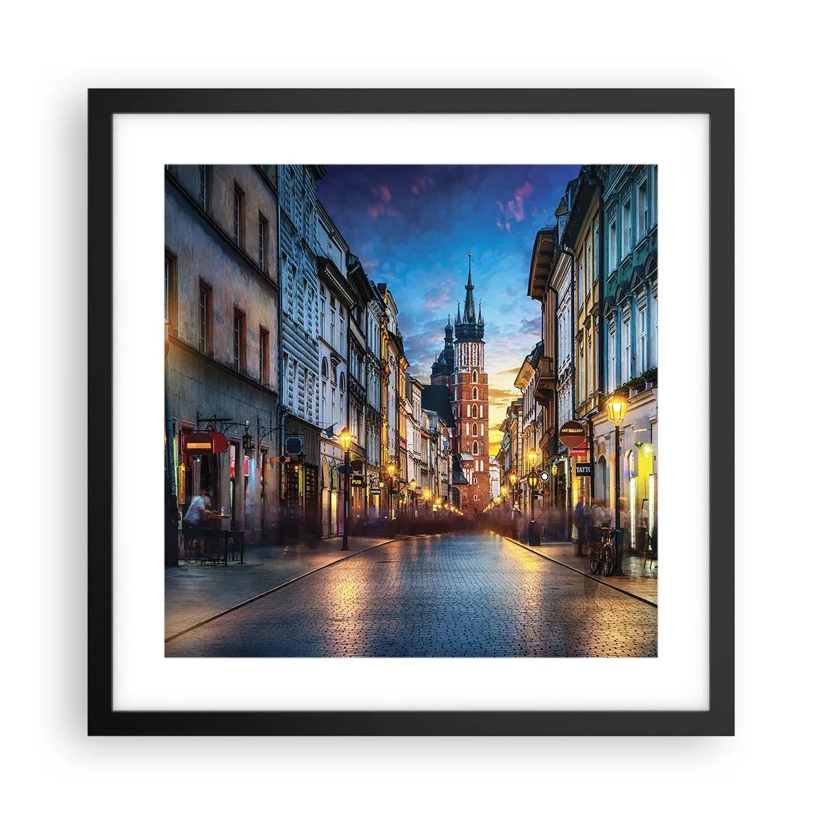 Poster in black frame - Charm of Cracow - 40x40 cm
