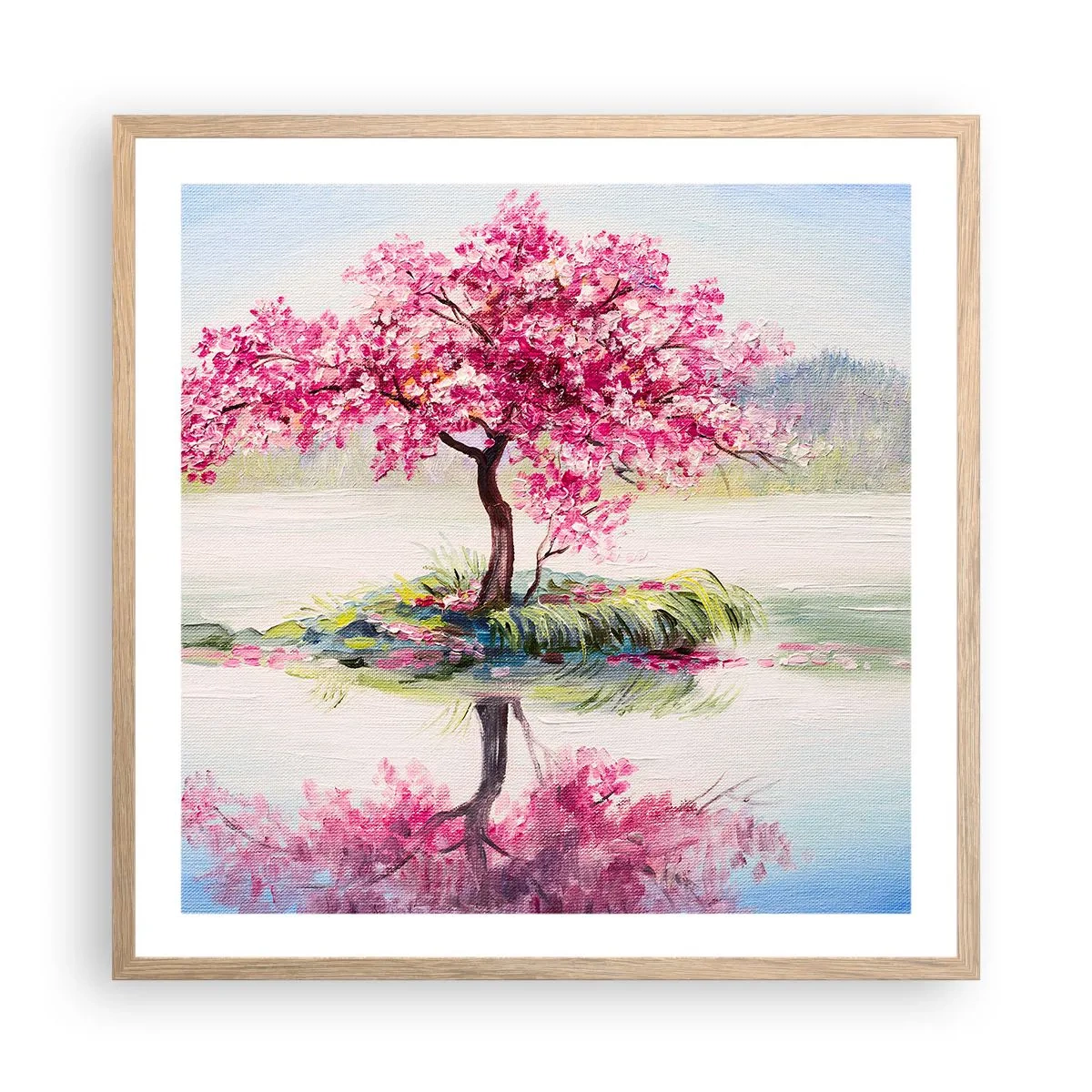 Poster in light oak frame - Spring Holiday - 60x60 cm