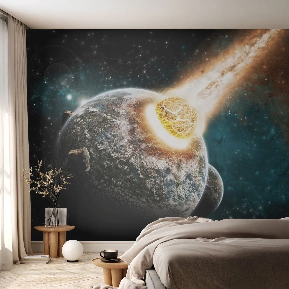 Self-Adhesive Photo Wallpaper Deluxe Sticker - Demise or Birth? - Abstraction, Cosmos, Comet - 400x280 cm