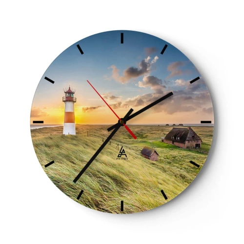 Wall clock - Clock on glass - Between Waves - 40x40 cm