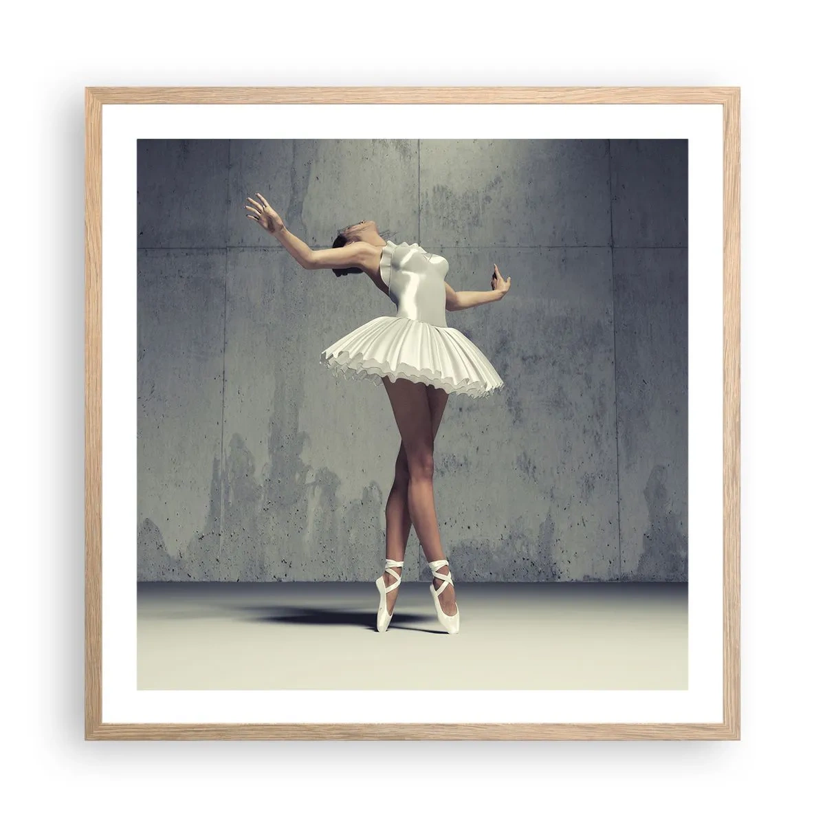 Poster in light oak frame - Light like a Bird - 60x60 cm
