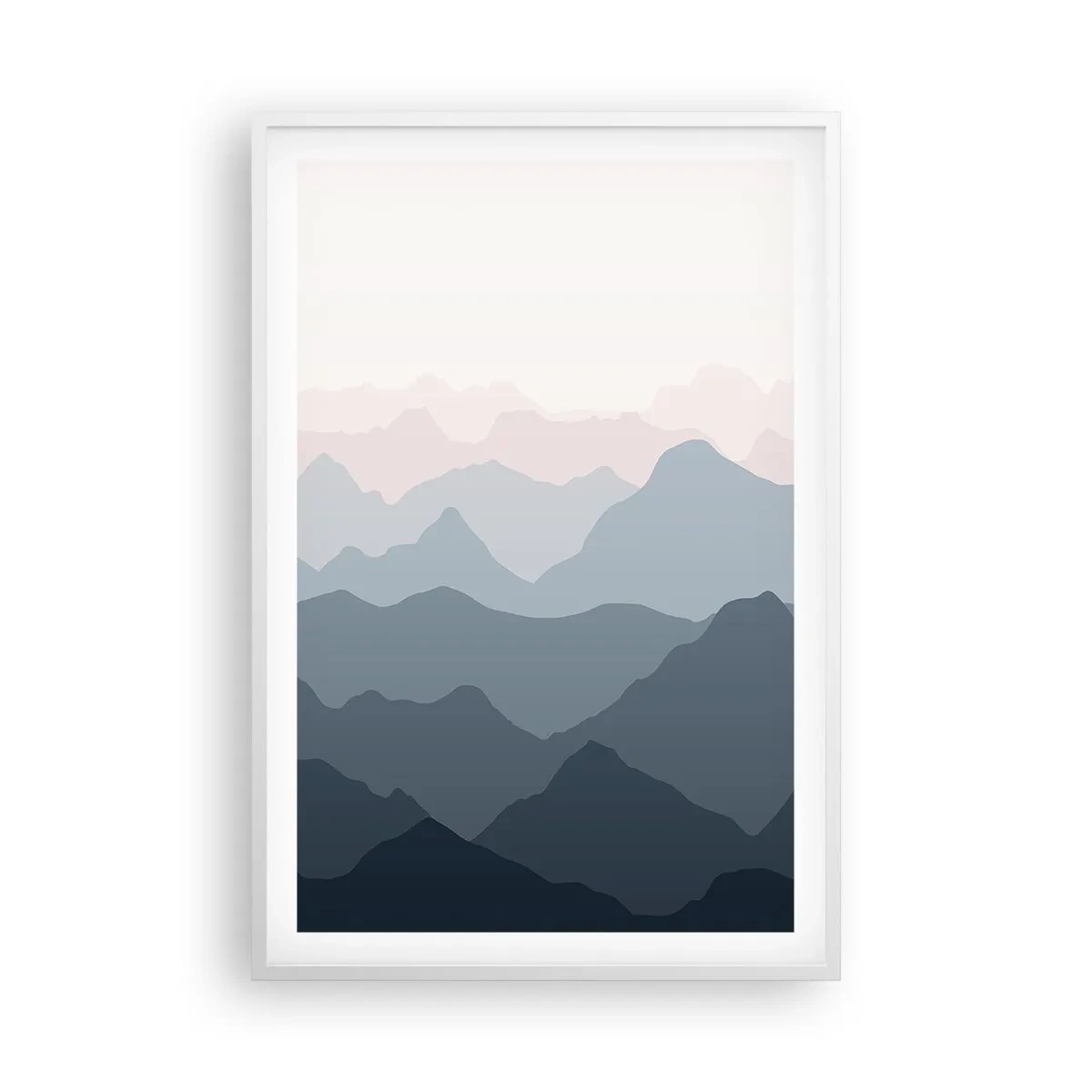 Poster in white frmae - Mountain Waves - 61x91 cm