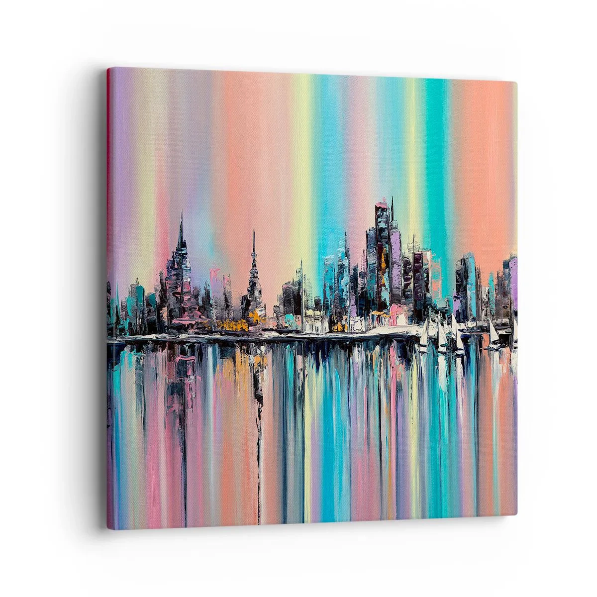 Canvas picture - Run down with Night Lights - 40x40 cm