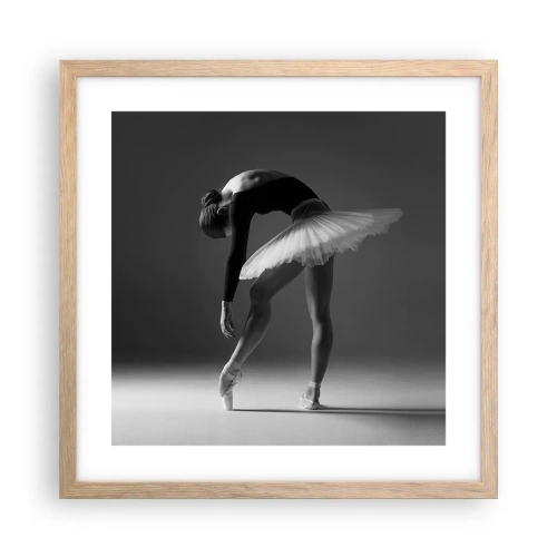 Poster in light oak frame - Belle Ballet Dancer - 40x40 cm