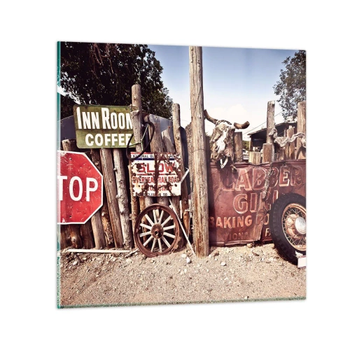 Glass picture - And the Time Stopped - 30x30 cm