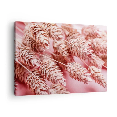 Canvas picture - Close-up of the pink-tinted ears - 70x50cm - Flowery Cascade in Pink - Modern wall decoration for the living room and bedroom ARTTOR