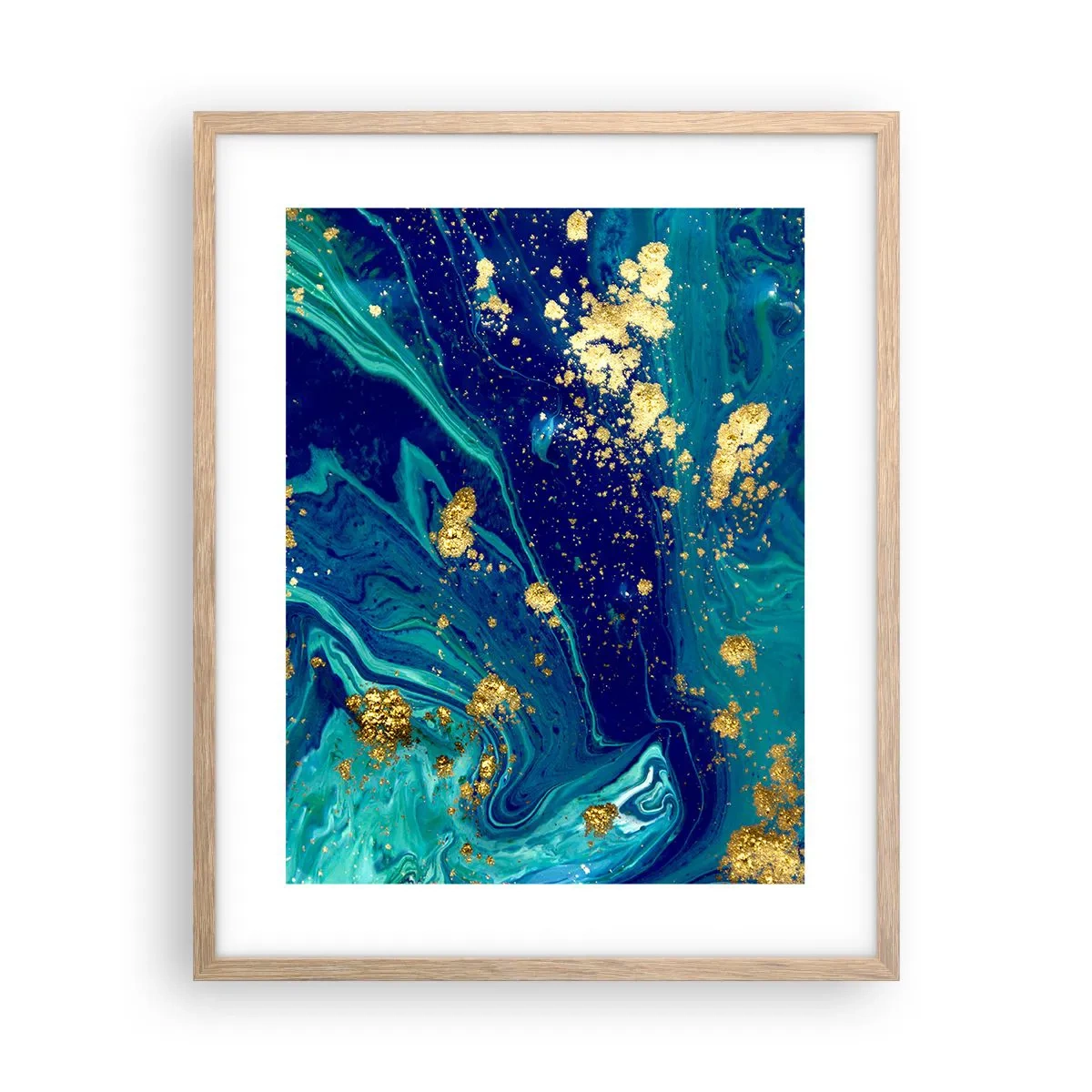 Poster in light oak frame - Sun Flakes - 40x50 cm