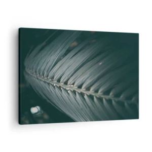 Canvas picture - Close-up of a dark-toned palm leaf detail - 70x50cm - Precision of Nature - Modern wall decoration for the living room and bedroom ARTTOR