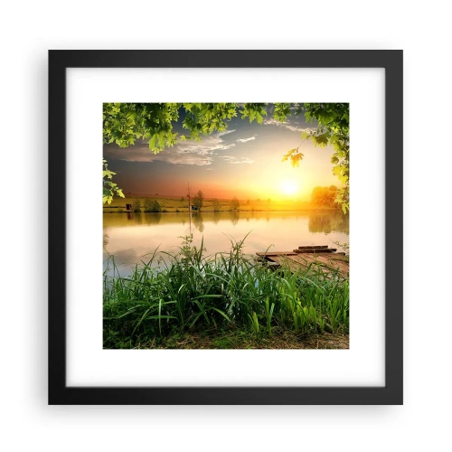 Poster in black frame - Landscape in a Green Frame - 30x30 cm