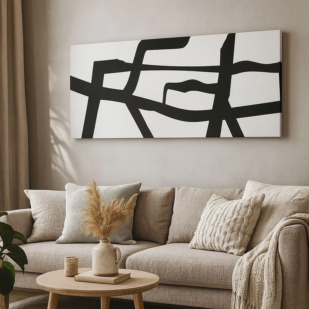 Canvas picture - Black and White Construction - 100x40 cm