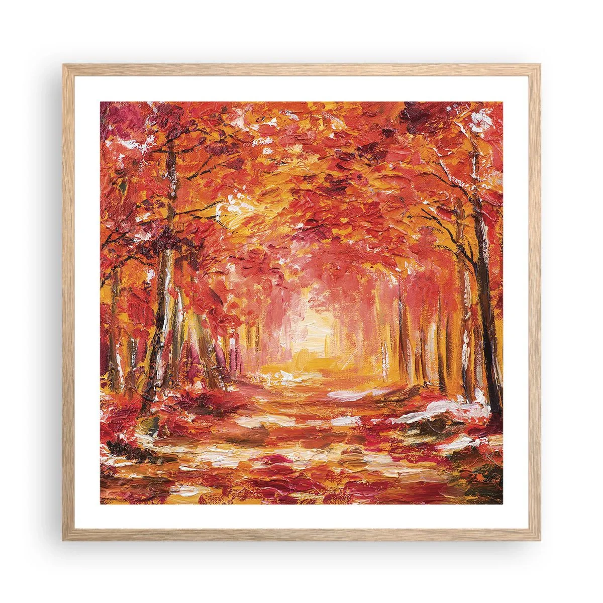 Poster in light oak frame - Copper Forest - 60x60 cm