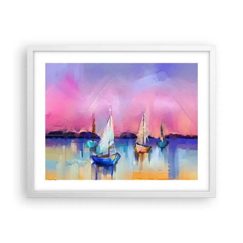 Poster in white frmae - Direction: High Sees - 50x40 cm