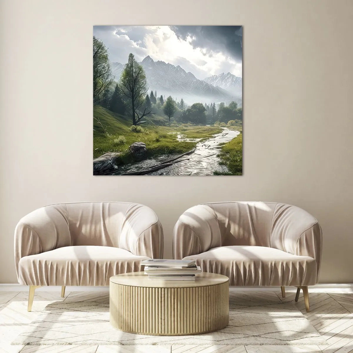 Glass picture - There And Back - 40x40 cm