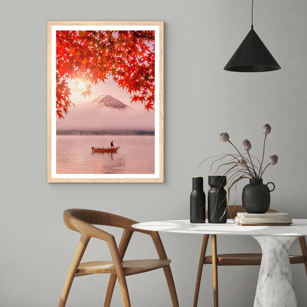 Poster in light oak frame - In Japanese Style - 50x70 cm